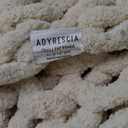 Adyrescia Chunky Knit Blanket Throw | 100% Hand Knit with Jumbo Chenille Yarn (50"x60", Cream White)