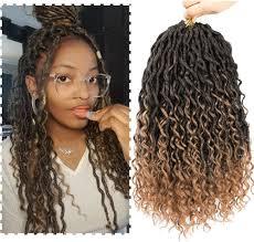 SamBraid Goddess Locs Crochet Hair 14 Inch, 8 Packs New Goddess Faux Locs Crochet Hair for Black Women, River Hair with Curly Ends (14Inch, 27#, 8Packs)
