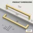 Goldenwarm 30 Pack 7-9/16 inch Gold Kitchen Cabinet Handles Brushed Gold Cabinet Pulls Long Cabinet Handles Closet Door Handle Drawer Pulls, 30, 7-9/16 Inch(192 MM) Hole Centers