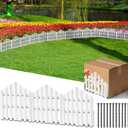 Garden Edging Border No-Dig 13FT White 14.6 Inch Tall Landscape Edging with 14pcs Stakes for Decorate The Garden