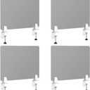 Desk Divider 4 Pcs Desk Privacy Panel 23.6''L x 15.8W'' Office Partitions Grey Acrylic Panel Pack of 4 Desk Divider Partition with Adjustable Universal Base