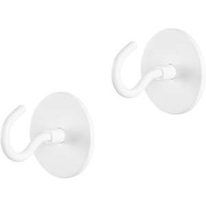 TONLEA 2 Pack Coat Hooks, Adhesive Hooks Wall Mounted, Heavy Duty Metal Wall Hooks for Hanging Coat, Scarf, Hat, Bag, Key, Towel (White)