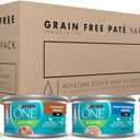 Purina ONE High Protein, Grain Free Pate Wet Cat Food Variety Pack, Grain Free Formula - (Pack of 24) 3 oz. Cans (EXP 03/31/28)