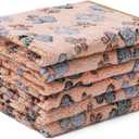 Luciphia 1 Pack 3 Blankets Super Soft Fluffy Premium Fleece Pet Blanket Flannel Throw for Dog Puppy Cat Paw Brown/Pink/White Small(23x16 inch)