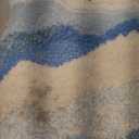 Large Ocean Sea Wave Rug 60"x30", Beach Themed Room Decor Aesthetic, Beachy Decor for Bedroom Nursery Kitchen, Washable Blue Area Rug for Summer Room, Nautical Coastal Room Decor