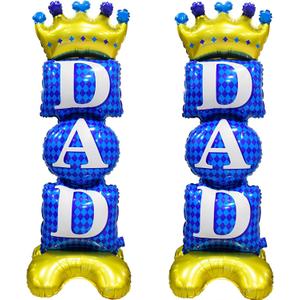 Happy Fathers Day Standing Balloons for Party Decorations, 2Pcs Large Dad Balloon 44.1 Inch(H) x 15.4Inch(W) For Fathers Day Birthday Party Celebrations Decorations