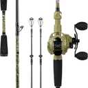 KastKing Spartacus Defender Twin-Tip Fishing Rod and Reel Combo, Spinning & Baitcaster Combo, KastFlex IM7 Graphite 2-Piece Blanks with Backup Tip Section, PTS System, EVA Handles, Cast: Right Reel, 7'0"- M Rod