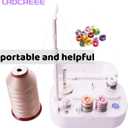 LRDCREEE Automatic Bobbin Winder Bobbin Winding Machine with Auto Stop Sensor, Large Spool Thread Holder and Extra 25 Pcs Class 15 Bobbins for Sewing Machine Thread Winding Use