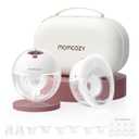 Momcozy Breast Pump Hands Free M5, Wearable Breast Pump of Baby Mouth Double-Sealed Flange with 3 Modes & 9 Levels, Electric Breast Pump Portable - 24mm, 2 Pack Cozy Red