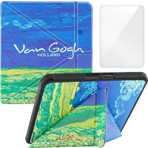 Case Compatible with 8" Kobo Forma(Model N782, 2018 Release Version), Includes a Screen Protector - Premium PU Leather Cover with Auto Sleep/Wake (One Size, Green Wheat Field)