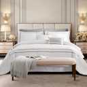 SHALALA White Comforter Set King, 8-Piece Hydro-Brushed Wooly Feel Hotel Style Modern Luxury Bedding Comforter Set with Matching Fitted Sheet,Flat Sheet,Pillow Shams,Decorative Pillows for All Seasons, 1 Comforter (K: 104"x92"); 2 Pillow Shams (K: 20"x26"+2")