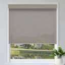 Persilux Custom Size Cordless Solar Shades for Windows - Roller Shades with 5% Openness, UV Protection, Fire Retardant, Light Filtering - Roller Blinds for Home, Office - Cocoa