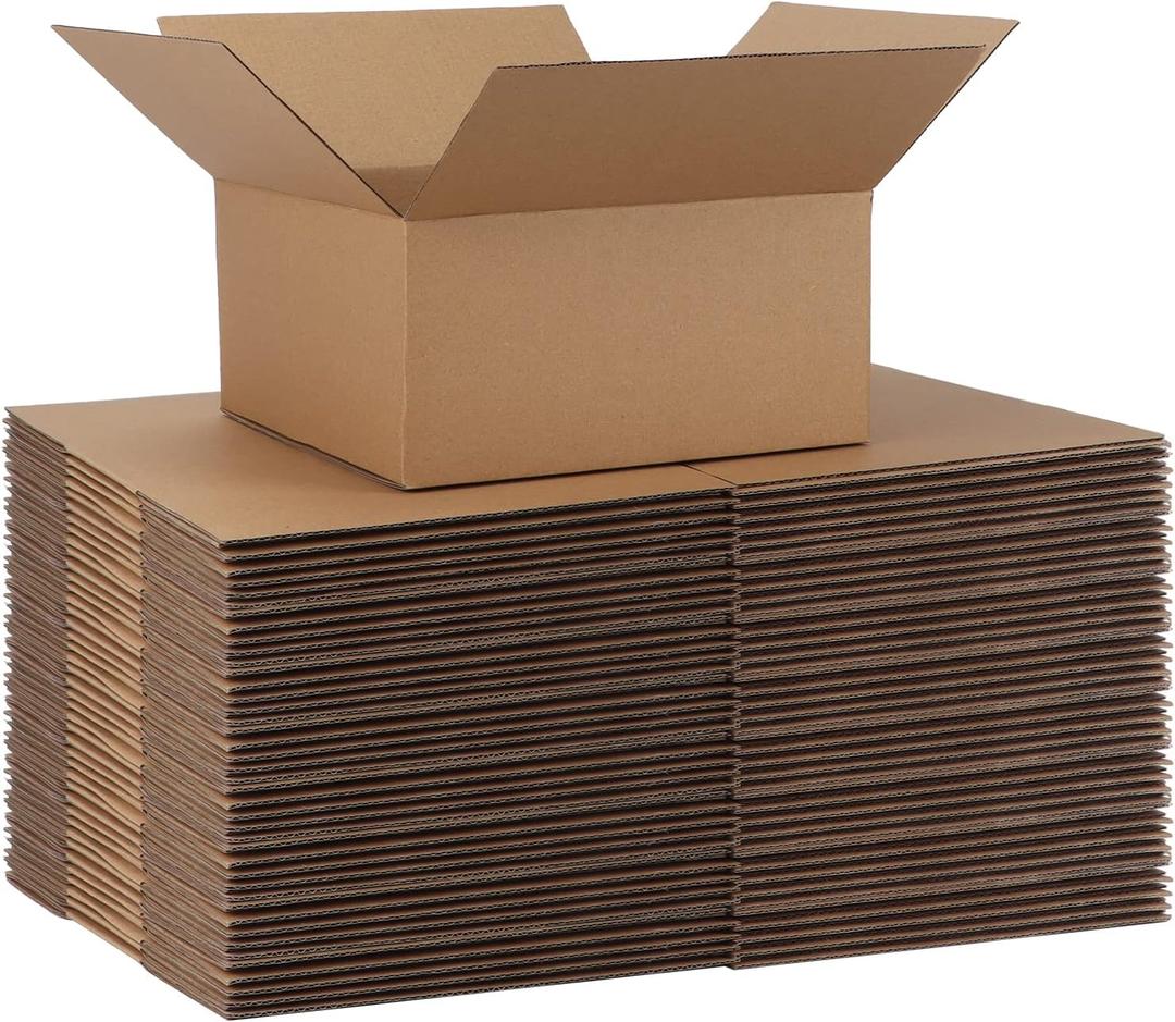 CRUGLA 40 Packs 8x8x4 Shipping Boxes Corrugated Cardboard Boxes Mailers Shipping Box for Packaging Small Business (Brown)