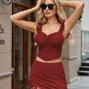 Avidlove Mini Skirts for Women Bodycon Casual Mini Skirts Adjust Drawstring Sexy Ruched Short Skirt Micro Club Skirt (S)