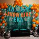 Showgirl Theme Birthday Party Banner Decor, Glitter Orange Blue IN MY SHOWGIRL ERA Backdrop Banner for Showgirl Bridal Shower Party Showgirls Disco Bachelorette Show girls Listening Party Hanging Sign