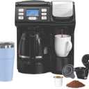 Hamilton Beach FlexBrew Trio 2-Way Coffee Maker, Compatible with K-Cup Pods or Grounds, Combo, Single Serve & Full 12c Pot, Black - Fast Brewing (49902) (Black, Fast Brewing, Removable Reservoir)