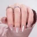 BTArtbox Press On Nails Almond - Short Soft Gel Fake Nails with Nail Glue, Opaque Reusable Stick On Nails in 16 Sizes - 30 Nail Kit, Falling Star Cat Eye