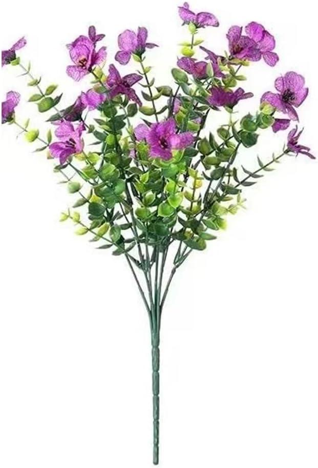 10 Pcs 7-Petal Artificial Flowers and Green Plants for Indoor and Outdoor Gardens Home Decorative Artificial Flowers(Color q)