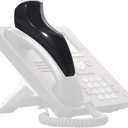 Softalk II Phone Shoulder Rest, Landline Office Telephone Accessory with Nonslip Ergo-Grip Cushion and Self-Adhesive Tape Attachment, Black