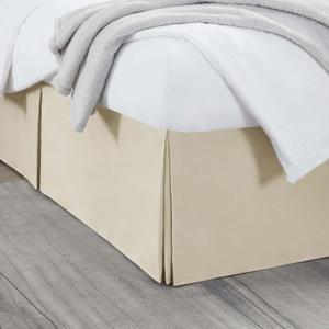 Nestl Cream Bed Skirt Queen Size - Queen Bed Skirt 14 Inch Drop - Brushed Microfiber - Hotel Quality Pleated Bed Skirt - Shrinkage & Fade Resistant (05 - Beige Cream)