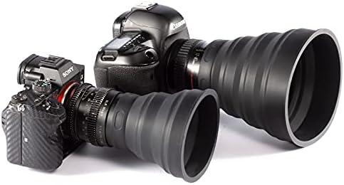 Universal Len-s Folding Hood Anti-Reflective Silicone Hood for DSLR Camera Photography Equipment Accessories (S(53-72mm))