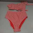 Red striped women swimsuit, S