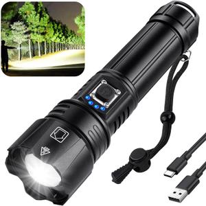 Rechargeable Flashlights High Lumens, 990,000 Lumen Brightest Led Flashlight with 5 Modes & 12H Long Runtime, Powerful Waterproof Handheld Flash Light, Super Bright Flashlight for Home, Camping
