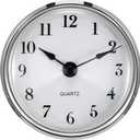 3-1/8 Inch (80 mm) Quartz Clock Fit-up/Insert with Arabic Numeral, Quartz Movement (Silver Trim)