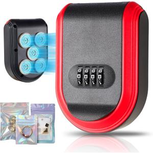 Magnetic Key Box for Under Car With 5 Strong Magnet,Magnet Key Box Hide a key Outside,Waterproof Magnetic Key Hider Outdoor for Hiding for Vehicles Outdoor (A-Red)