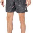 adidas Originals Men's Standard Adidas Rekive All Oversize Printed Swim Shorts, Black/Grey Six/Bliss Pink, Small