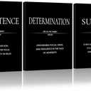 LMGOV Large Motivational Wall Art for Men, 16" x 24" Office Wall Decor for Living Room, Inspirational Paintings Wall Picture for Bedroom, Black and White Canvas Art for for Gym, Bathroom, Sports, Dorm (PERSISTANCE DETERMINATION SUCCESS)