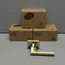 EHOMEWARE 4 Pack Gold Dummy Door Handles, Half Dummy No Lock Function Without Latch or Key, Pull or Push Function for Pantry or French Doors