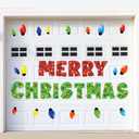 2 x Christmas Bulb Light Window Clings - Winter Car Refrigerator Decorations Stickers for Holiday Xmas Home Kitchen Living Room - Door Window Seasons Decals