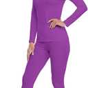 WEERTI Thermal Underwear for Women Long Johns with Fleece Lined Base Layer Women Cold Weather Top Bottom (Purple, XS)