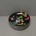 BLUE PANDA 80-Pack Retro 80s Party Plates for I Love the 1980s Birthday Supplies (Black, 9 in) - 80s Party Decorations