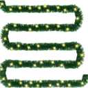 16.4 Ft Christmas Garland Decorations with 50 LED Lights, Artificial Xmas Garland for Indoor Outdoor Christmas Tree Decoration, Holiday Party Supplies