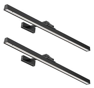 Afyuol Picture Lights for Wall, Battery Operated Picture Light 24in Gallery Light for Paintings CCT Dimmable Recharging Battery Wall Light with Remote Control for Living Room Gallery Dartboard 2PCS