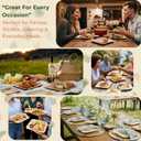 brheez Bamboo Plates Disposable Palm Leaf Plates | 10 inch bamboo dinner plates | Eco Compostable Biodegradable Plates | 10&7 Inch (50 pc)