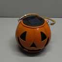 Jack O Lantern Decor Solar Light Color Changing Metal Pumpkin Halloween Lanterns Outdoor for Yard, Patio, Lawn, Porch, Garden Decorations