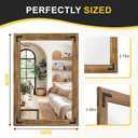 Wood Bathroom Mirror, 28"x40" Farmhouse Mirror for Wall | Rectangular Wood Frame, Shatterproof, Rustic Vanity Mirrors for Entryway, Living Room, Bedroom Decor, Horizontal or Vertical