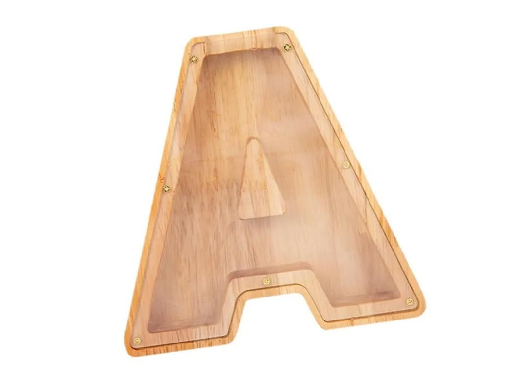 Wooden Letter Piggy Bank Cute Container for Boys and Girls Creative Money Storage Holder for Festivals and Birthdays Unique Design for Daily Savings