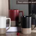 16 OZ Large Coffee Mug, Two Color Combination Big Ceramic Tea Cup with Square Handle with White Speckled for Men Women Restaurant Home Office Hot Drinks, Grey