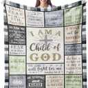 CUJUYO Christian Gifts for Men Women Blanket 60"x50" - Inspirational Religious Birthday Gifts - Baptism Confirmation Gift for Boys Girls - Catholic Spiritual Gift for Men Women