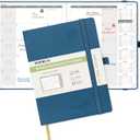 POPRUN Monthly Planner 2026-2027 (Medium- 6.5'' x 8.5'' Soft Cover), 18-Month Calendar Book (Jul.2026-Dec.2027), Calendar Planner with Monthly Tabs & Pocket, 100 GSM Paper - Night Sky Blue