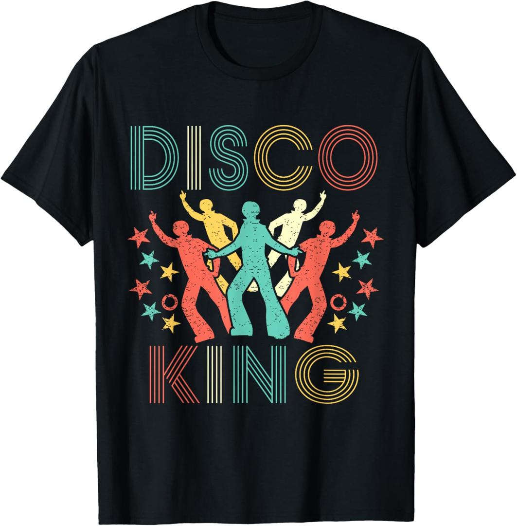 Disco King Men 1970s 1980s Distressed Dance 70s T-Shirt Small