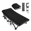 HABUTWAY Portable Camping Cot, Sleeping Cots for Adults, 28" Extra Wide Heavy Duty Folding Cot Max Load 600LBS with Thick Mattress, Portable Camping Bed for Outdoor Camp/Office, Home Nap