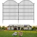 12 Pack No Dig Decorative Garden Fence Panels, 32in(H) x 29ft(L), Dog Fence Outdoor for Yard, Rustproof Metal Animal Barrier for Rabbits & Flowers, Temporary Fencing for Patio, RV