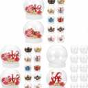 36 Pcs DIY Snow Globe Kit, Clear Plastic Water Globes for Bulk Cap Crafts Valentine Winter Holiday, Empty Decoration Christmas Home Party Supplies Kids, Adults