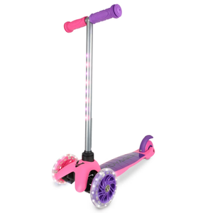 Scooter for Kids Ages 3-5 - Light Up Wheels, Extra Wide Deck, Foot Activated Break, Self Balancing Kids Toys for Boys & Girls