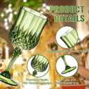 24 Pack 7 oz Vintage Plastic Wine Glasses Goblet Set, Unbreakable